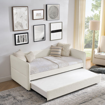 Upholstered Daybed and Pop Up Trundle Frame