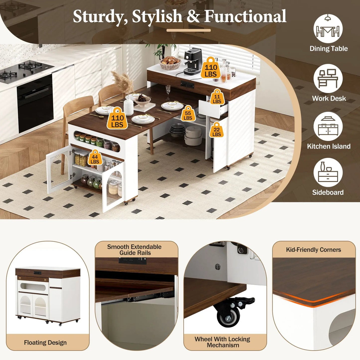 Extendable Dining Table With Folding Top