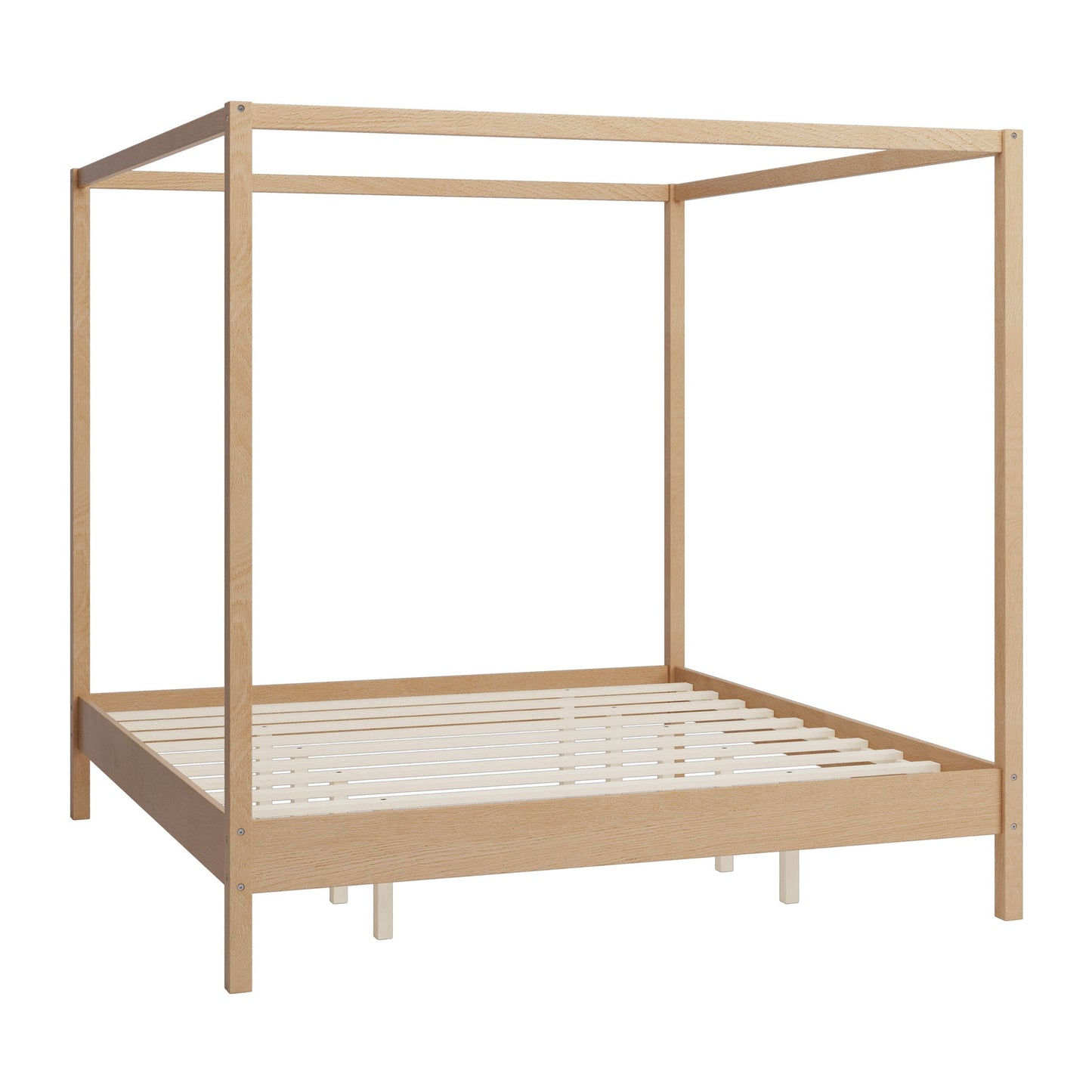 Four Post Canopy Bed Frame and Wooden Slats