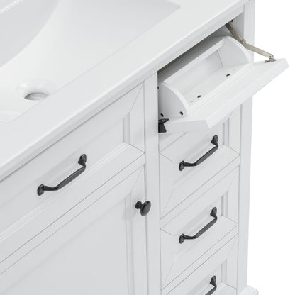 36in bathroom vanity with sink, white finish, soft-close hinges by HouseOfZazla on Tampa Home & Garden Store