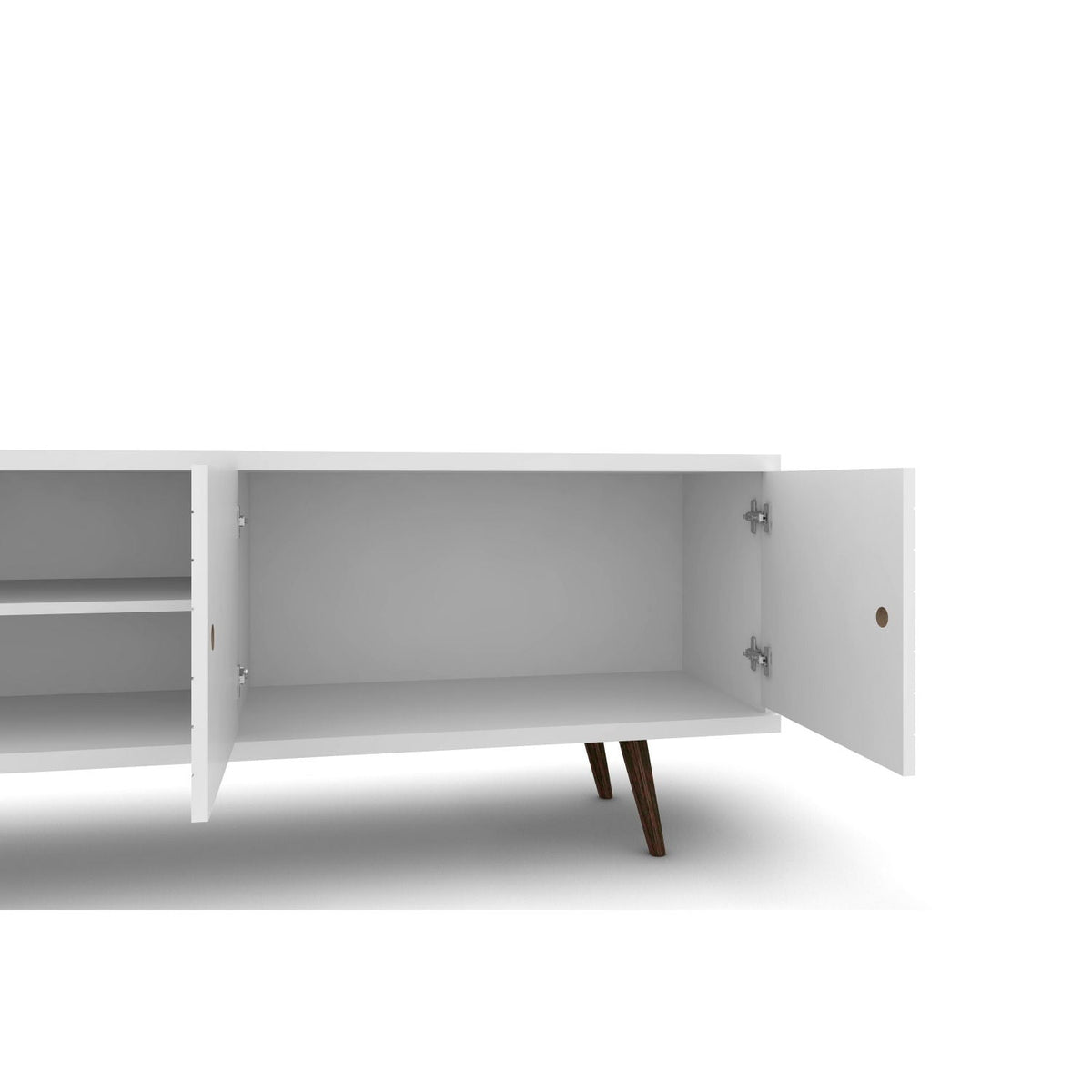 63in TV stand white finish with solid wood legs and hidden storage HouseOfZazla on Tampa Home & Garden Store