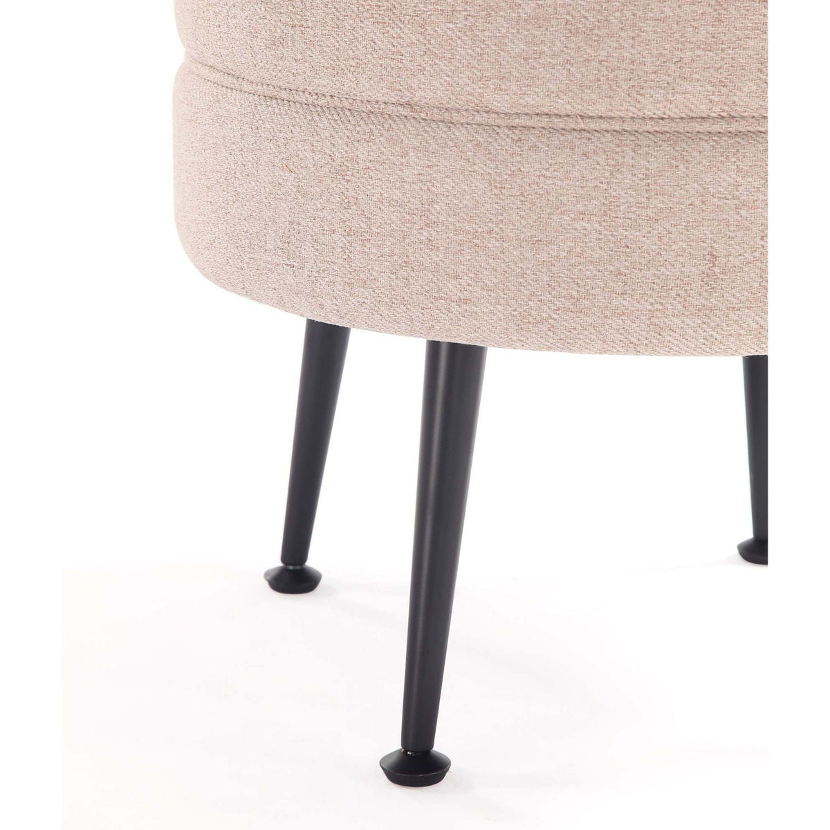 Bailey Accent Ottoman beige woven upholstery with black tapered legs by HouseOfZazla on Tampa Home & Garden Store