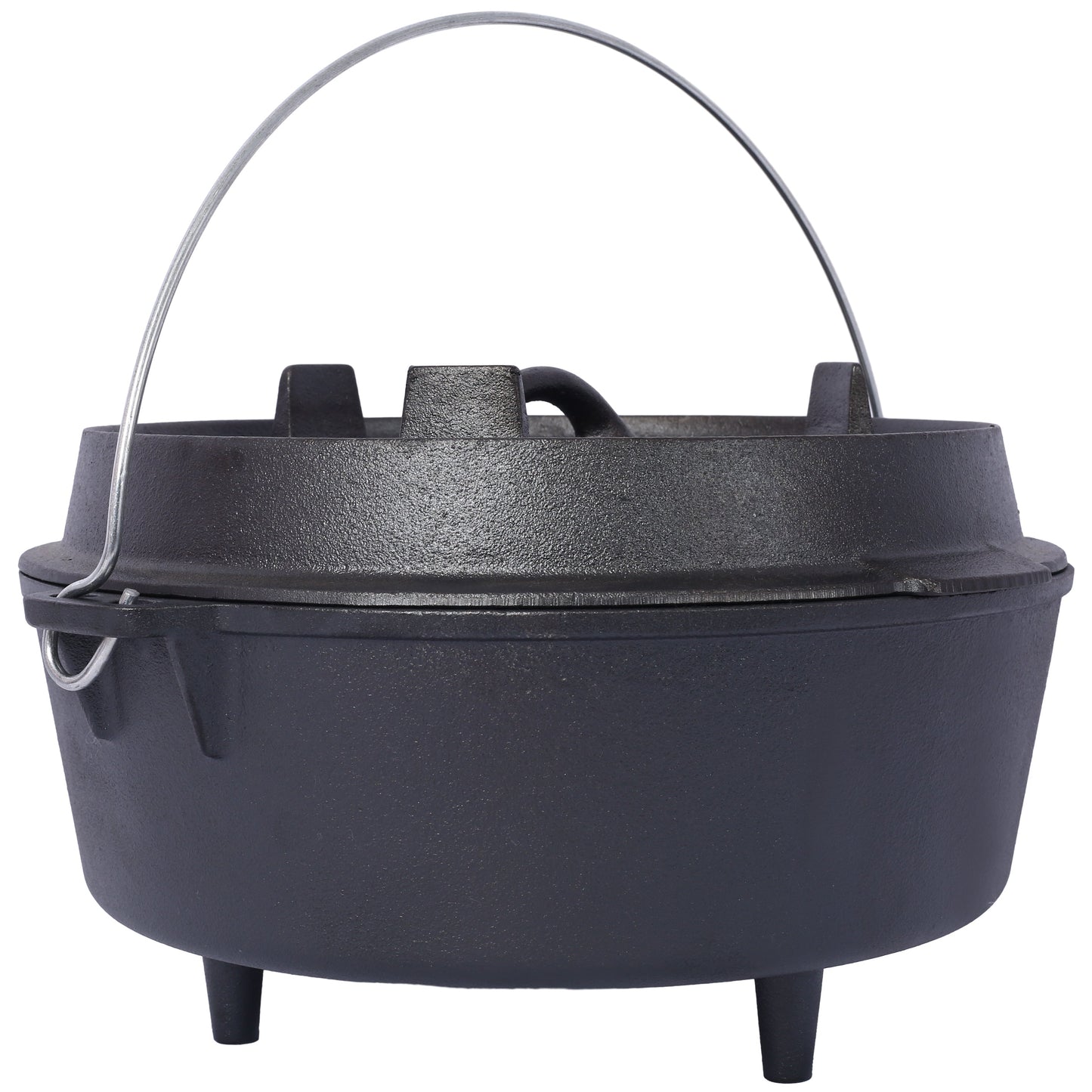 HouseOfZazla pre-seasoned cast iron Dutch oven with skillet lid black on Tampa Home & Garden Store