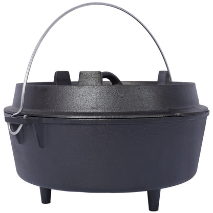 HouseOfZazla pre-seasoned cast iron Dutch oven with skillet lid black on Tampa Home & Garden Store