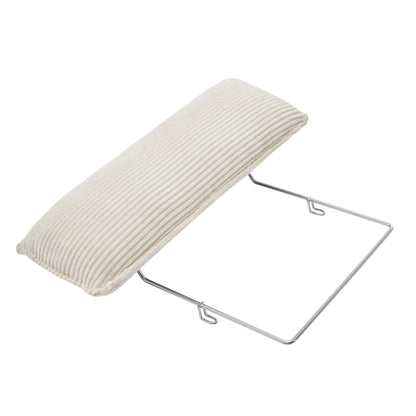 Beige corduroy ottoman cushion with chrome legs from HouseOfZazla 3-Piece Sectional Set on Tampa Home & Garden Store