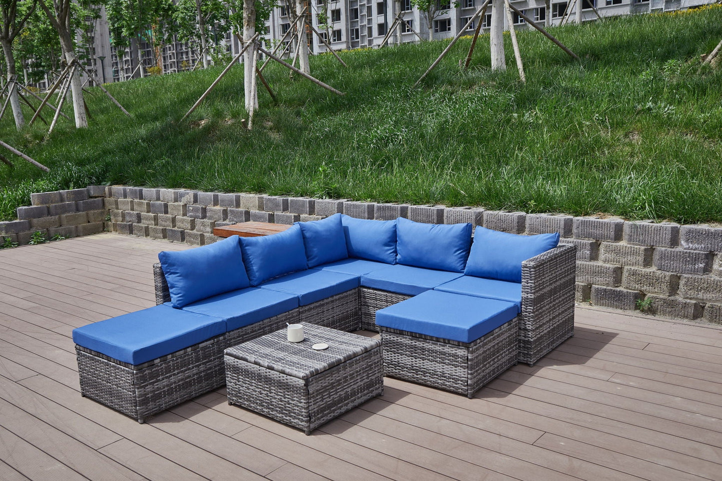 Stylish Outdoor Patio Sofa and Thick Cushion Set