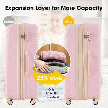 HouseOfZazla pink hardshell luggage set, 2-piece with TSA lock and spinner wheels, 20/24 in on Tampa Home & Garden Store