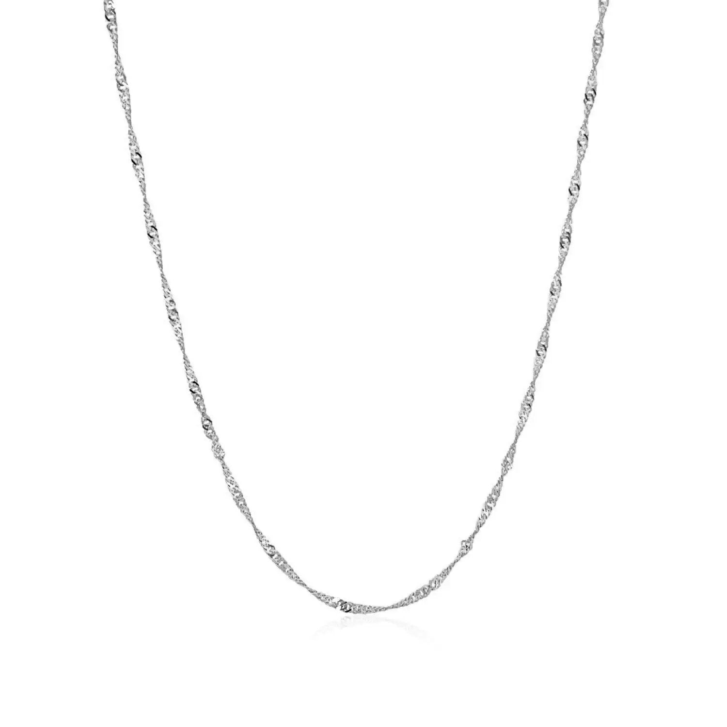 10k white gold Singapore chain necklace 1.50 mm, Bids.com on Tampa Home & Garden Store