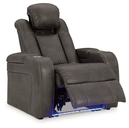 Fyne-dyme power recliner adjustable headrest dark gray leather, backrest Unique Piece Furniture on Tampa Home & Garden Store
