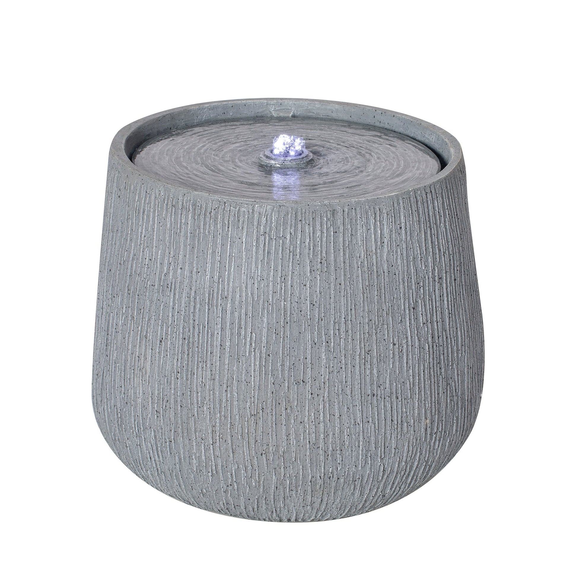 12.99-inch gray polyresin outdoor fountain with LED light, textured basin by HouseOfZazla on Tampa Home & Garden Store