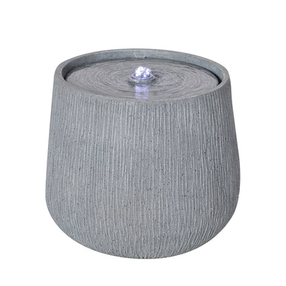 12.99-inch gray polyresin outdoor fountain with LED light, textured basin by HouseOfZazla on Tampa Home & Garden Store