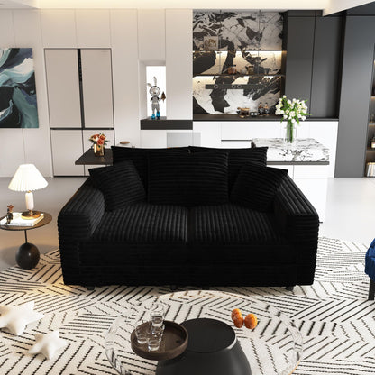 Deep Seat Sofa Bed With Ottoman and Soft Pillows