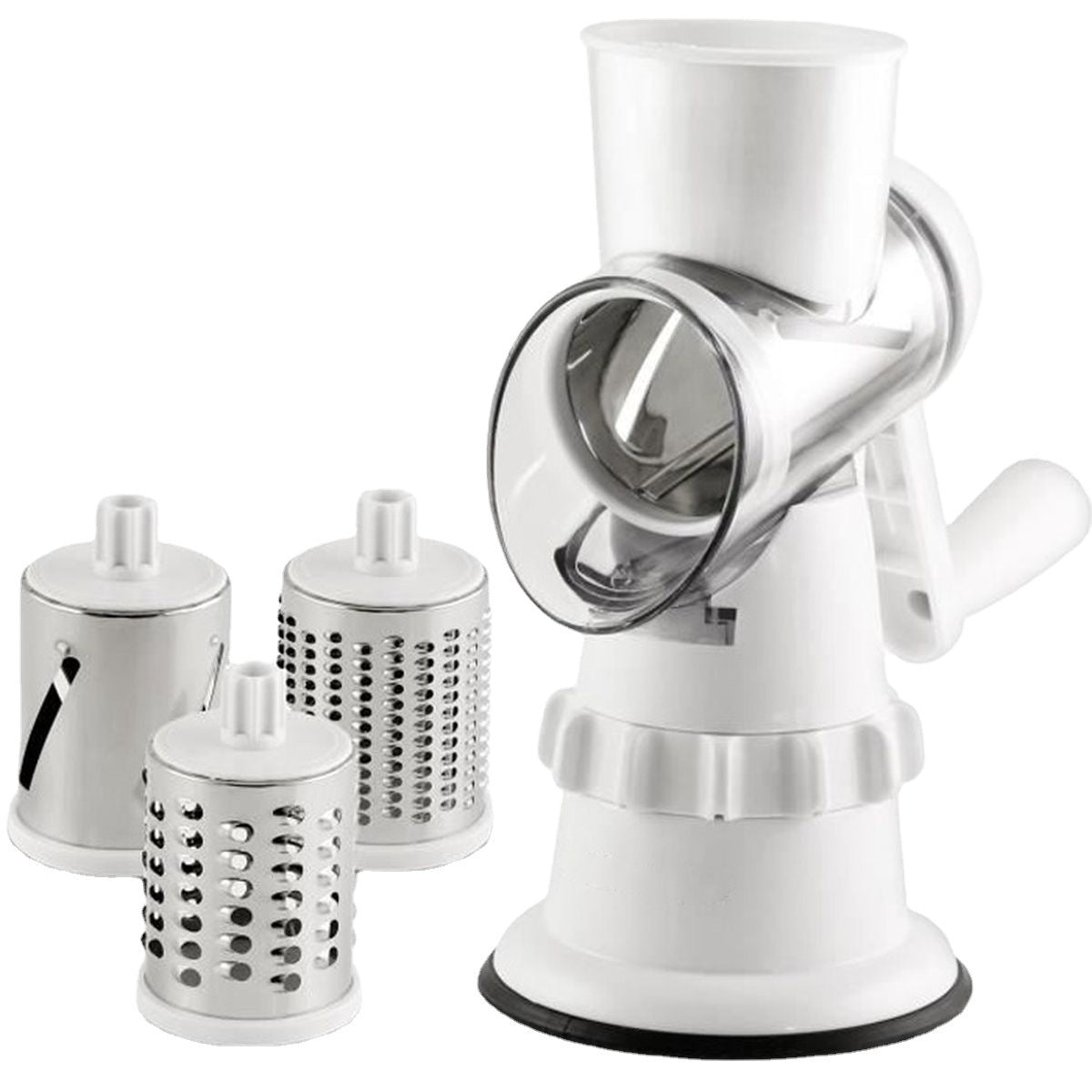 Perfecsy 3 in 1 vegetable slicer white manual kitchen gadget with grater discs on Tampa Home & Garden Store
