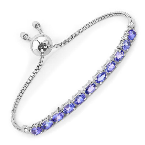 2.29 ct Genuine Tanzanite .925 Sterling Silver Bracelet with blue-violet stones by Bids.com on Tampa Home & Garden Store
