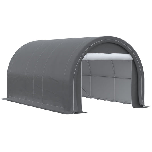 Carport tent 10x16 heavy-duty portable garage with zippered door anti-UV PE canopy gray on Tampa Home & Garden Store