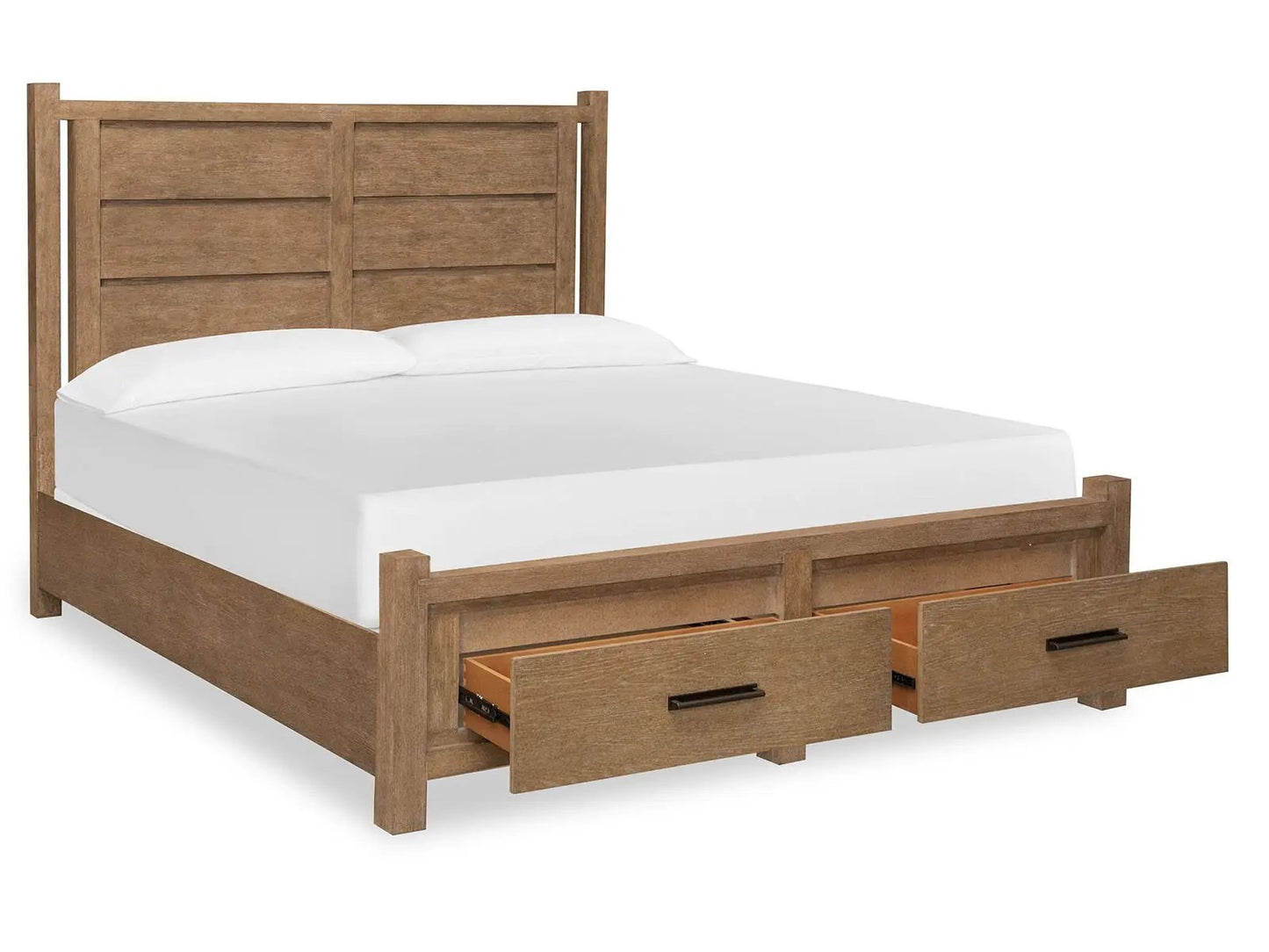 Plum Creek Panel Storage Bed With Rustic Finish