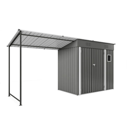 Heavy Gray Storage Shed and the Pergola Combo
