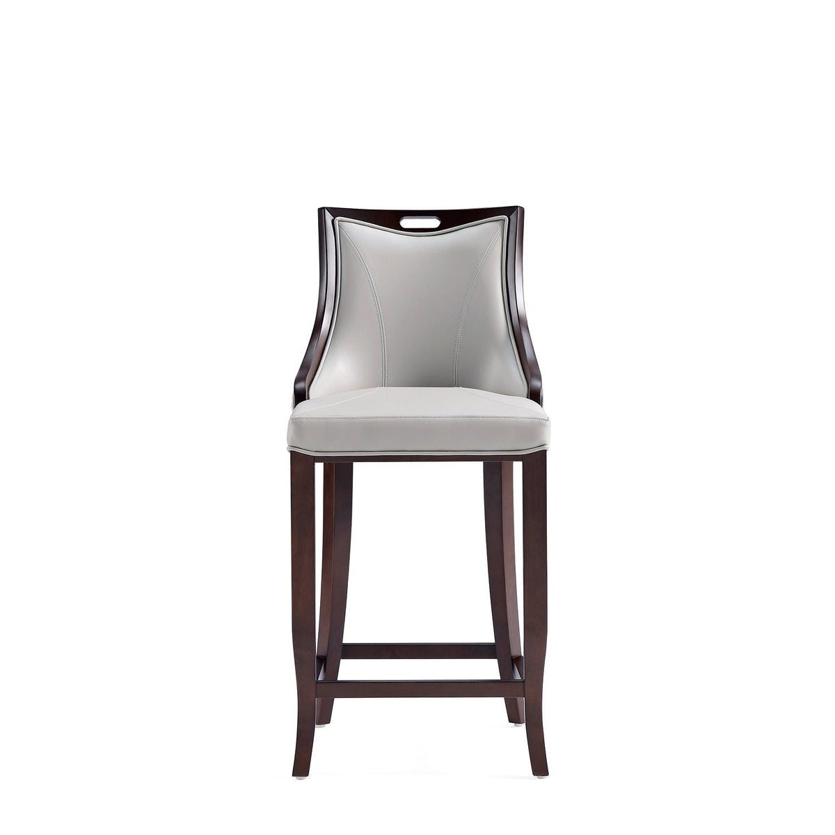 Emperor bar-height barstool with backrest, gray upholstery, solid wood frame HouseOfZazla on Tampa Home & Garden Store