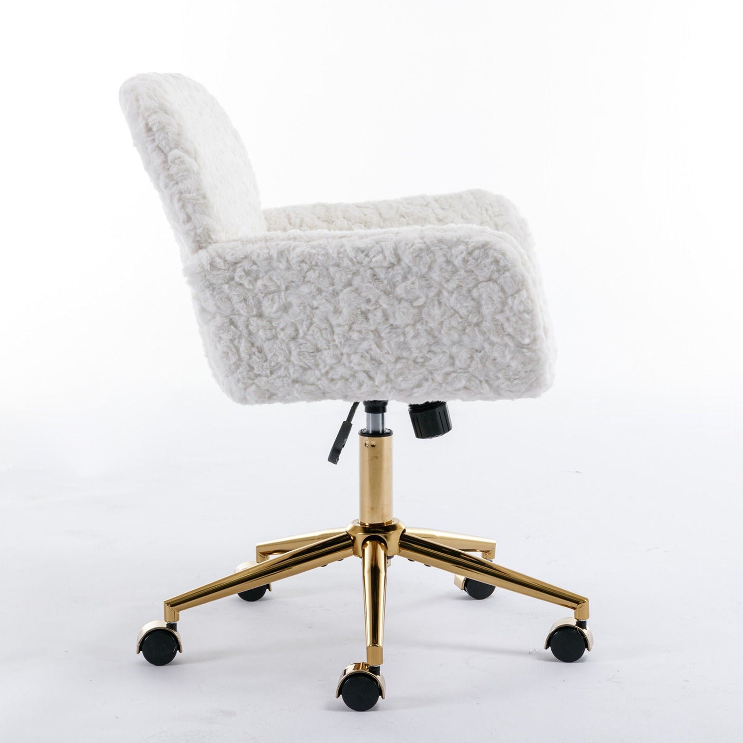 Office Chair with Rabbit Hair and Metal Base