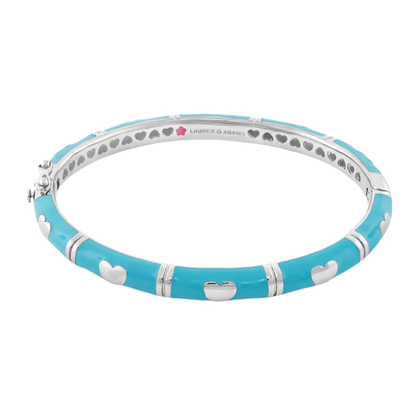 Lots of Love Stackable Bracelet in turquoise enamel with silver hearts by Lauren G Adams on Tampa Home & Garden Store