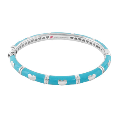 Lots of Love Stackable Bracelet in turquoise enamel with silver hearts by Lauren G Adams on Tampa Home & Garden Store