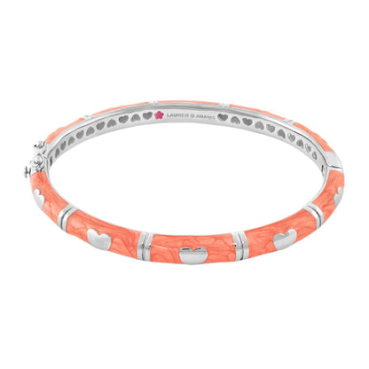 Lots of Love Stackable Bangle coral bracelet with silver hearts Lauren G Adams on Tampa Home & Garden Store
