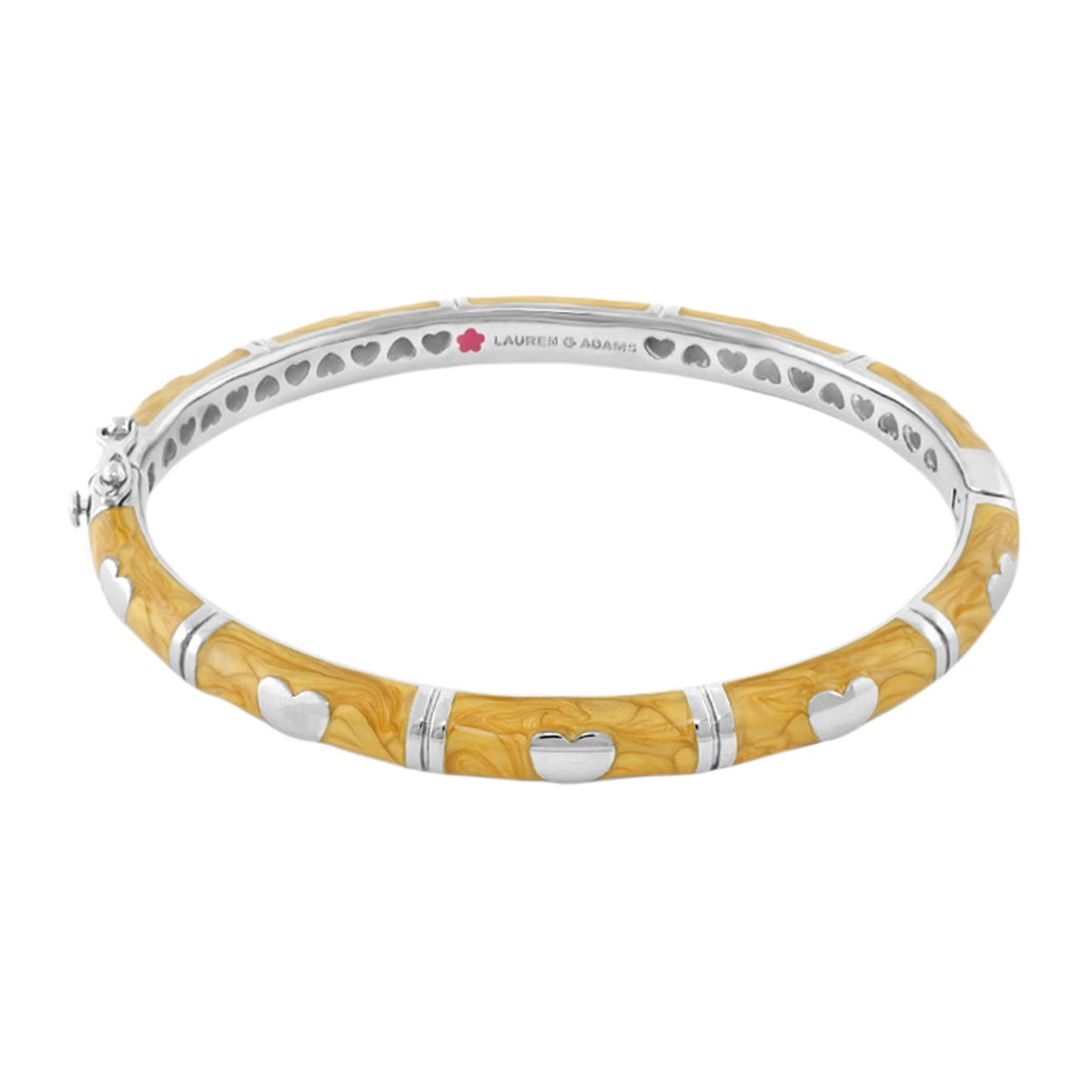 Lots of Love Stackable Bangle gold-tone bracelet with silver hearts by Lauren G Adams on Tampa Home & Garden Store