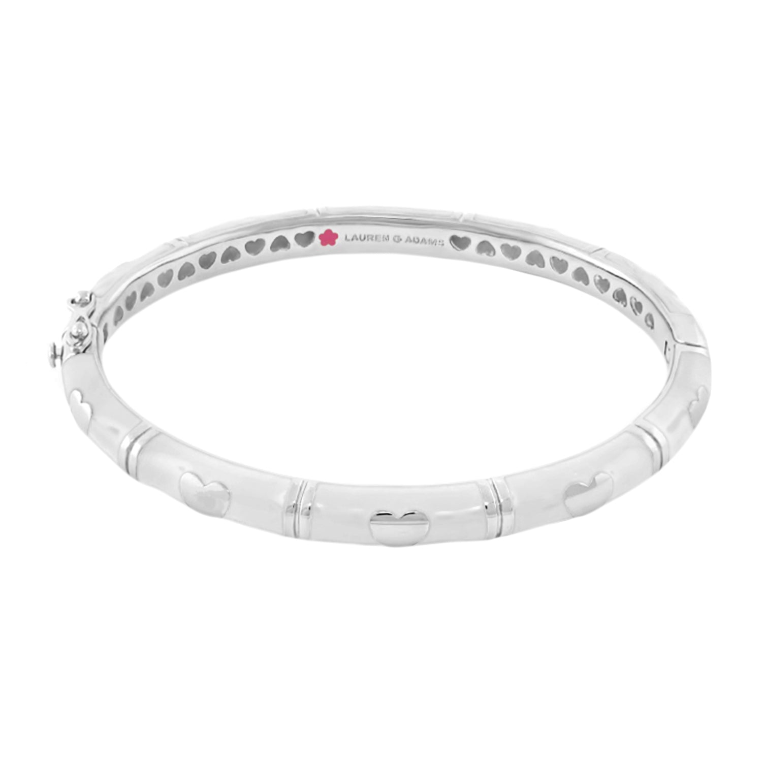 Lots of Love Stackable Bangle by Lauren G Adams, silver heart-motif bracelet on Tampa Home & Garden Store