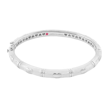 Lots of Love Stackable Bangle by Lauren G Adams, silver heart-motif bracelet on Tampa Home & Garden Store