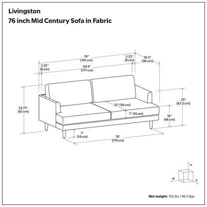 Livingston Upholstered Sofa with Premium Comfort