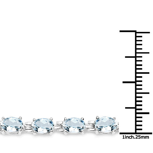 8.80ct aquamarine bracelet in .925 sterling silver, four oval stones by Bids.com on Tampa Home & Garden Store