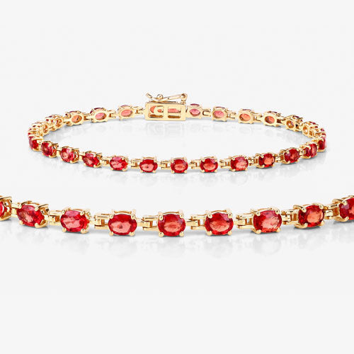 Bracelet 7.00ct genuine orange sapphire set in 14K yellow gold with linked stones Bids.com on Tampa Home & Garden Store
