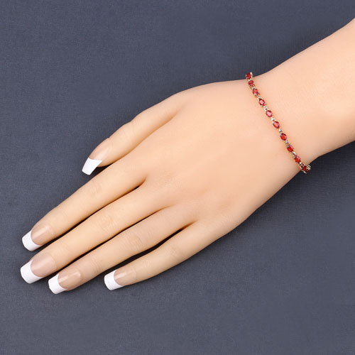 Bracelet 7.00 Carat Genuine Orange Sapphire on 14K Yellow Gold chain on Tampa Home & Garden Store