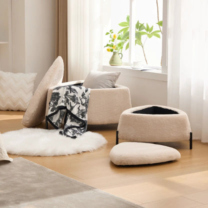 Upholstered Storage Ottoman With Reversible Lid