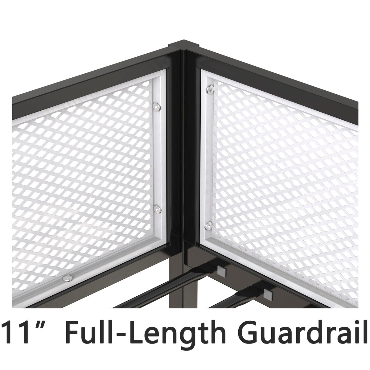 Adam bunk guard rail by HouseOfZazla, black metal frame with white lattice panels on Tampa Home & Garden Store