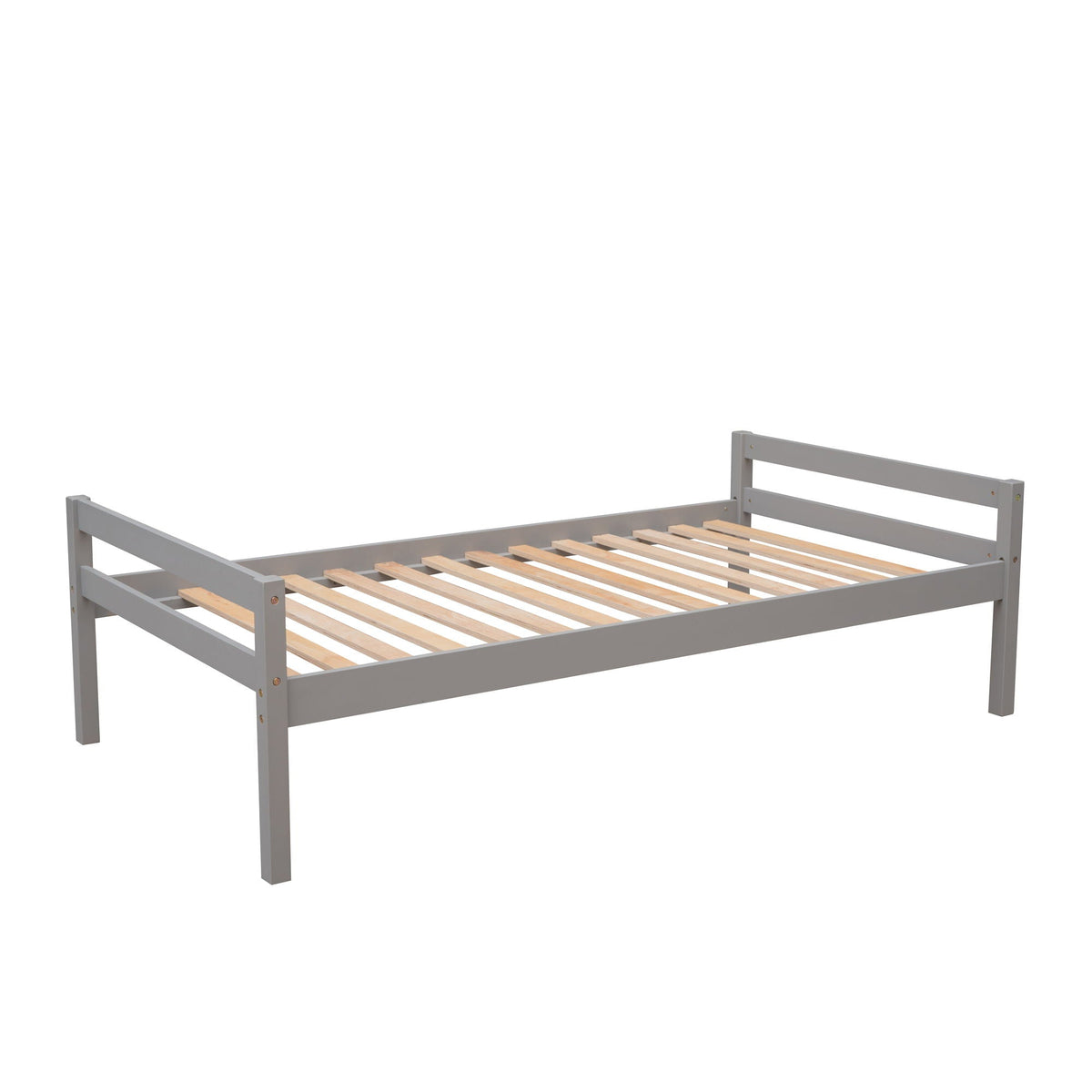 Loft bed frame gray with guard rails and wooden slats on Tampa Home & Garden Store