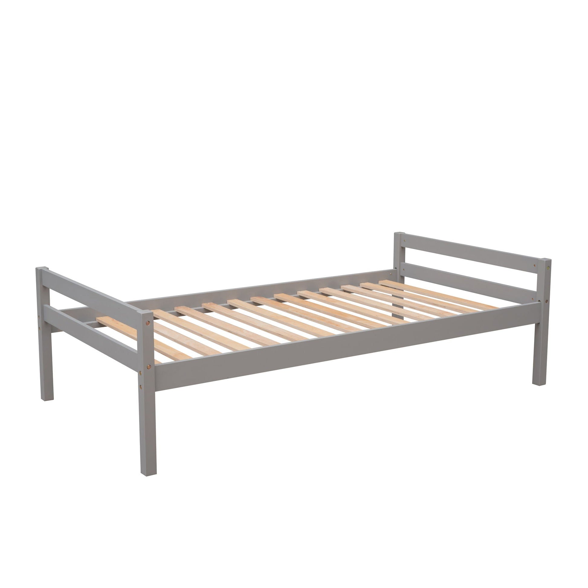 Loft bed frame gray with guard rails and wooden slats on Tampa Home & Garden Store