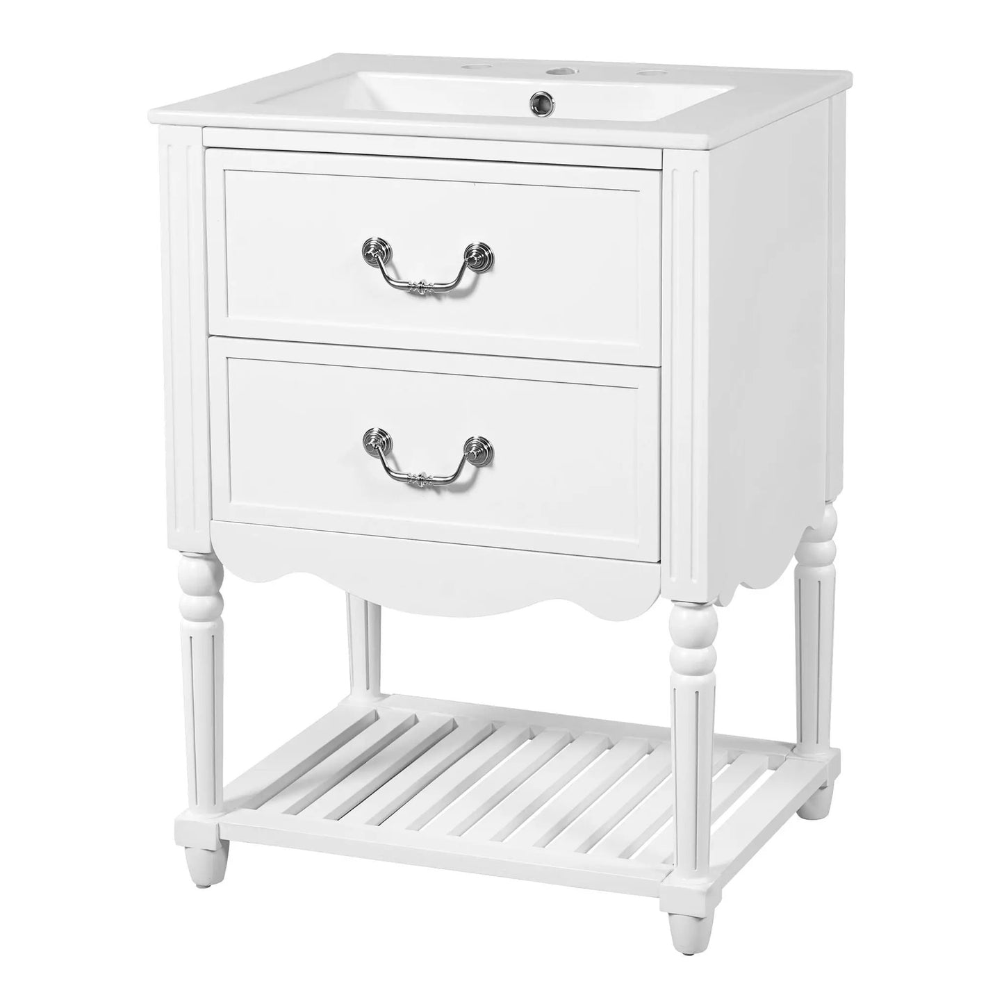 Wave Design Bathroom Vanity with Sink and Drawers