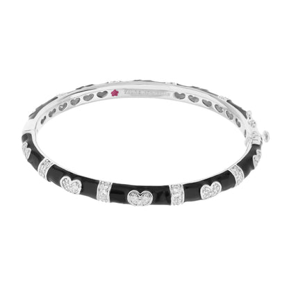 Pave Love Stackable Bangle with black enamel and double heart stations by Lauren G Adams on Tampa Home & Garden Store