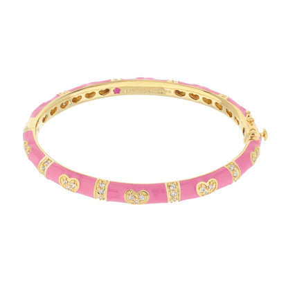 Pave Love Stackable Bangle and Double Heart