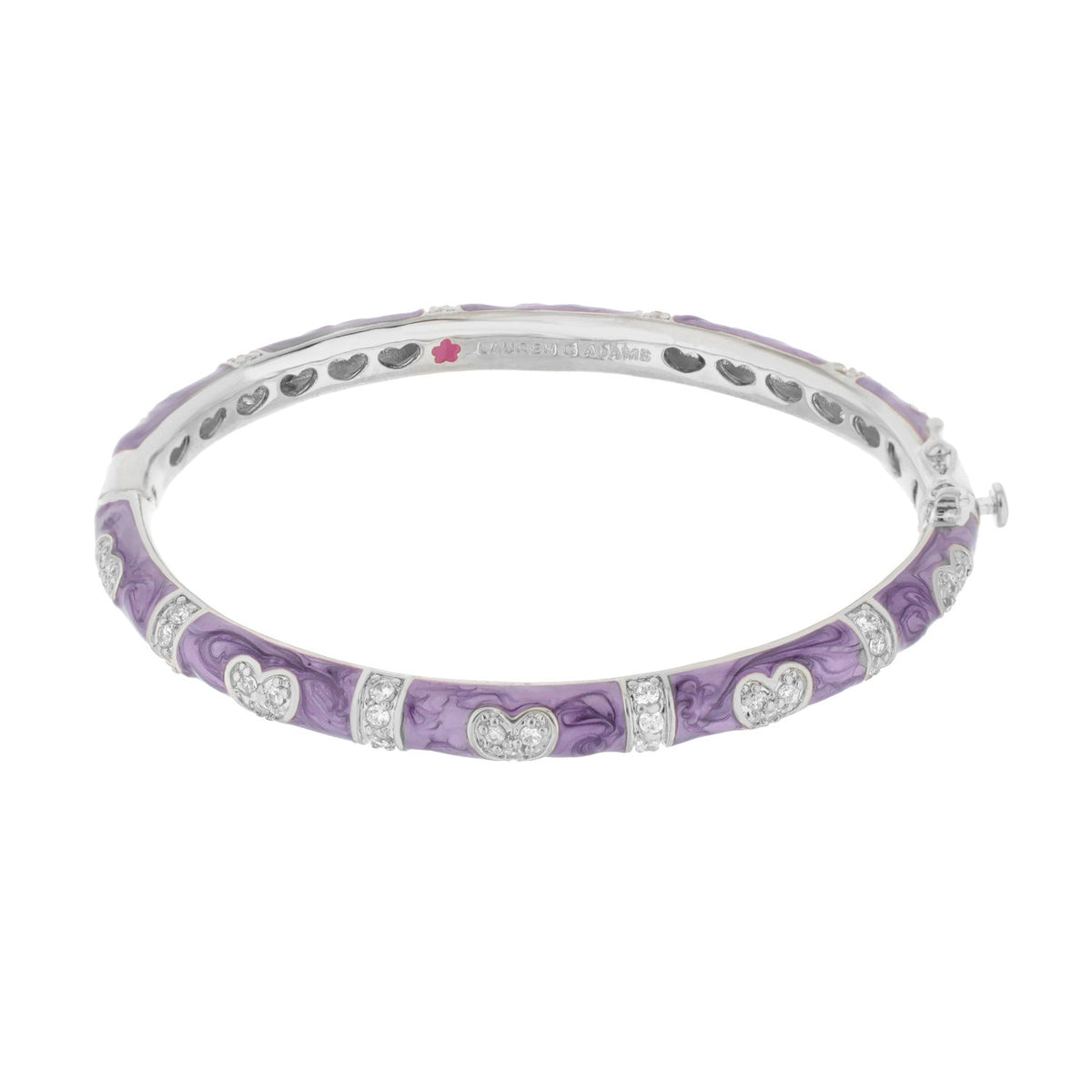 Pave Love Stackable Bangle, purple marbled enamel with heart pavé stations by Lauren G Adams on Tampa Home & Garden Store