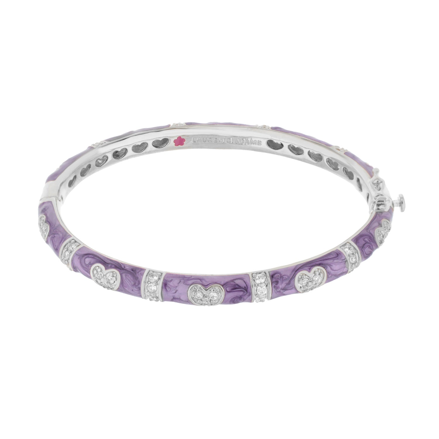 Pave Love Stackable Bangle, purple marbled enamel with heart pavé stations by Lauren G Adams on Tampa Home & Garden Store