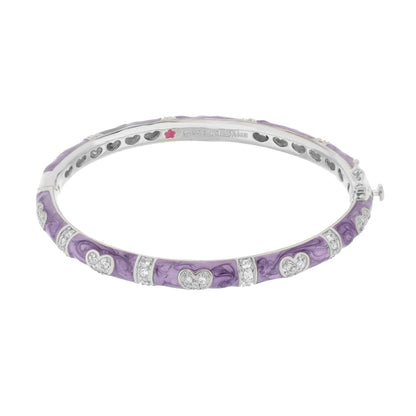 Pave Love Stackable Bangle, purple marbled enamel with heart pavé stations by Lauren G Adams on Tampa Home & Garden Store
