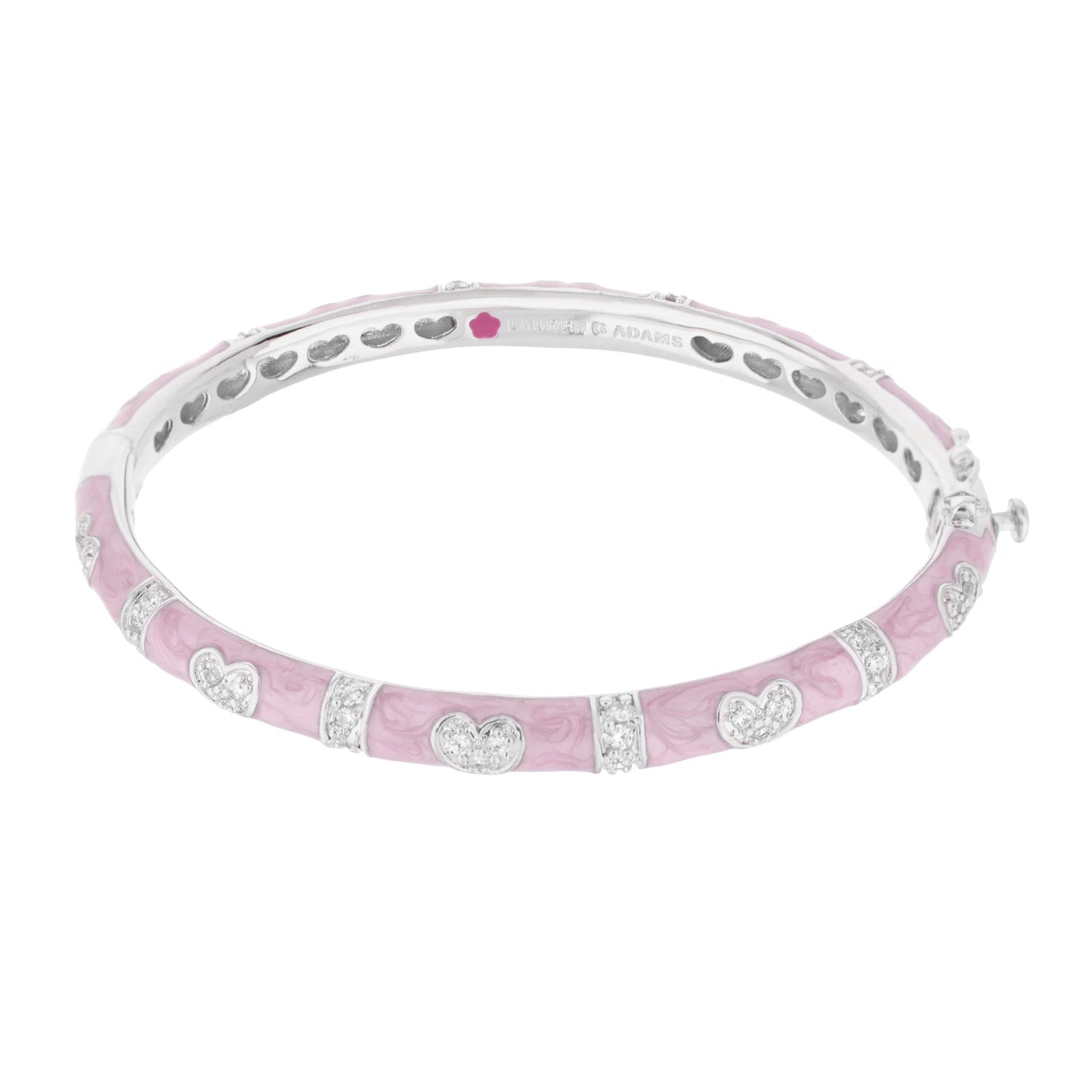 Pave Love Stackable Bangle - enamel with crystal hearts by Lauren G Adams, heart accents on Tampa Home & Garden Store