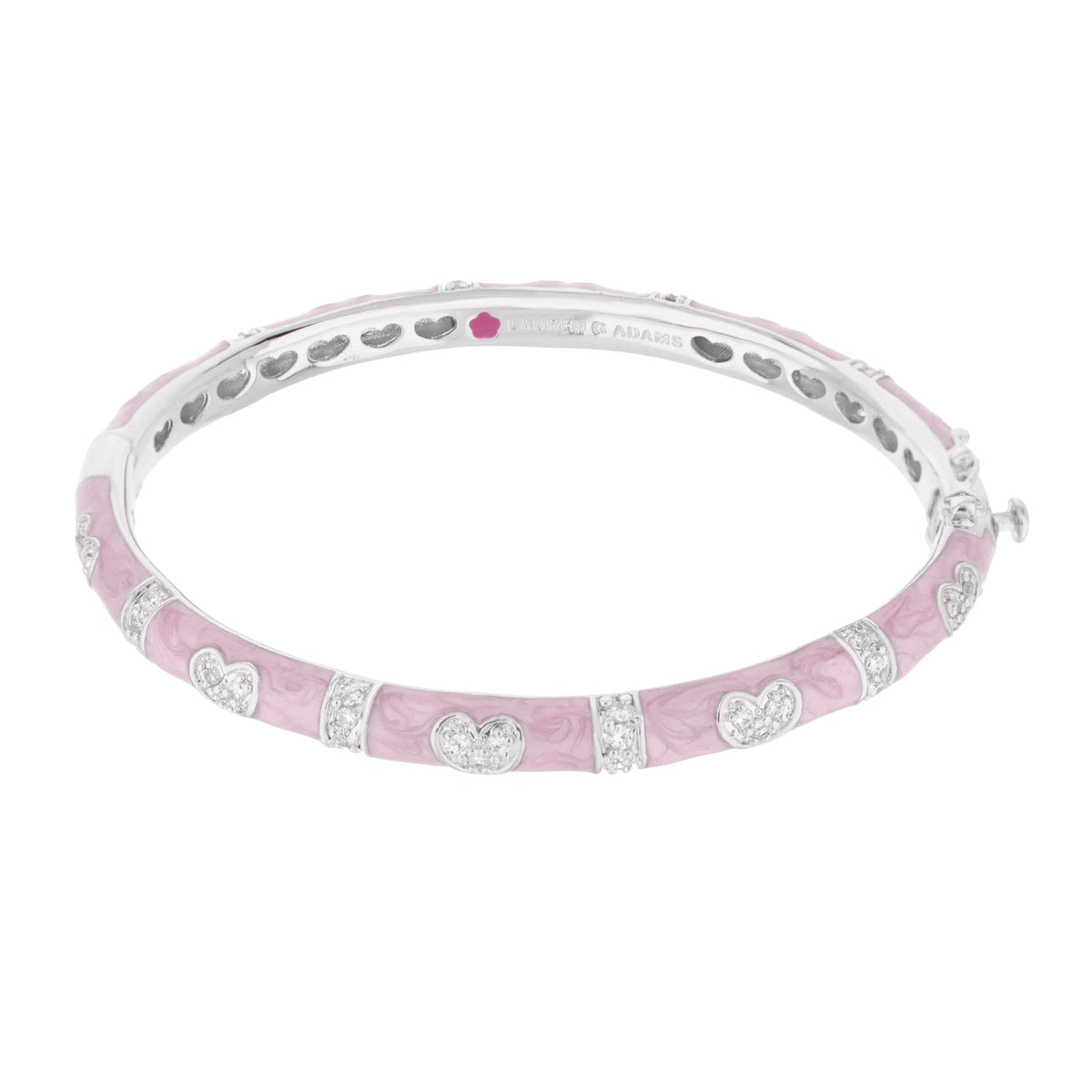 Pave Love Stackable Bangle - enamel with crystal hearts by Lauren G Adams, heart accents on Tampa Home & Garden Store