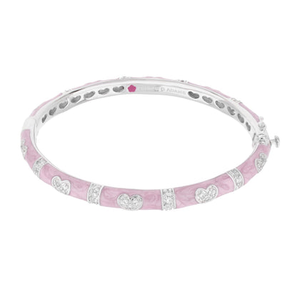 Pave Love Stackable Bangle - enamel with crystal hearts by Lauren G Adams, heart accents on Tampa Home & Garden Store