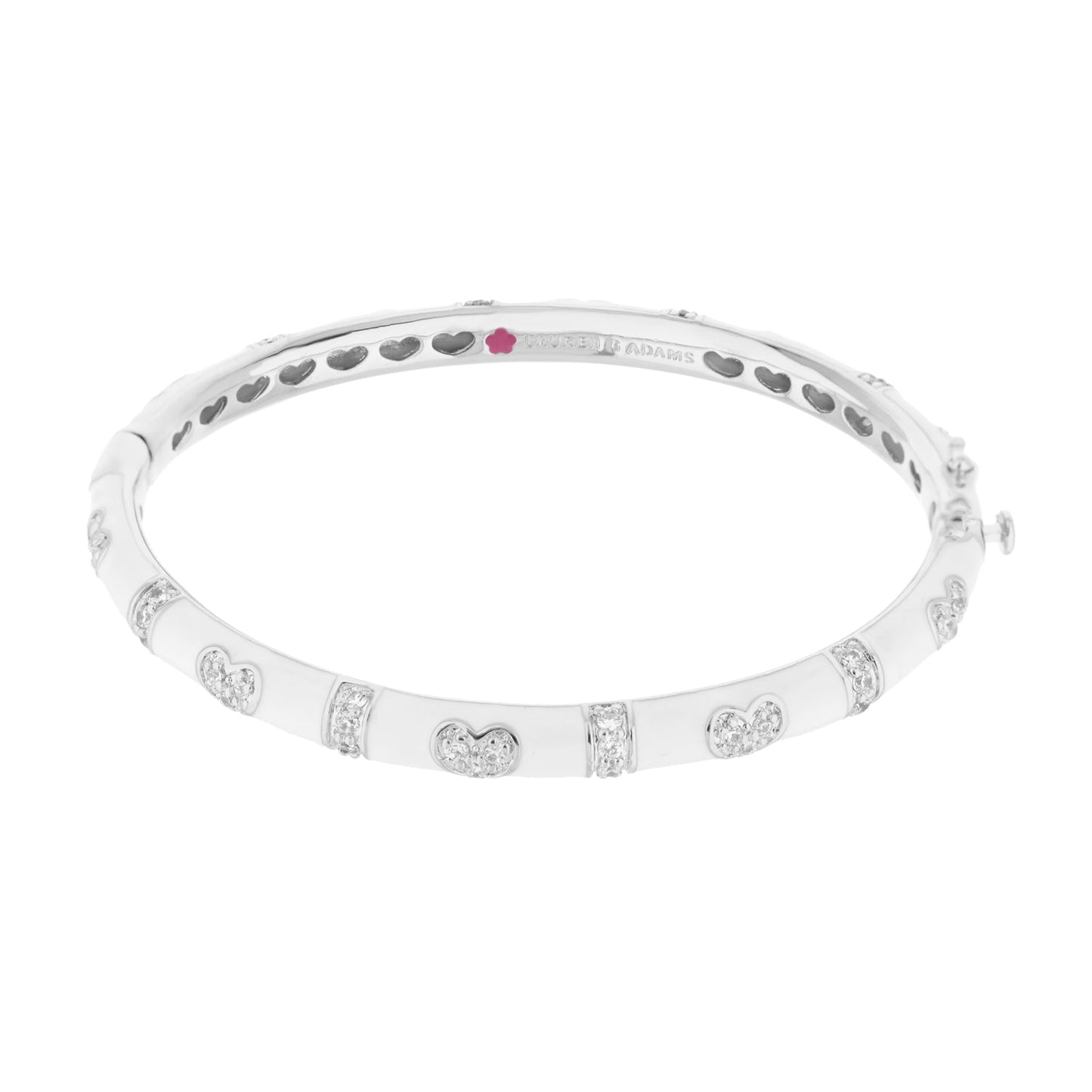 Pave Love Stackable Bracelet Double Heart Station in silver-tone pave hearts Lauren G Adams on Tampa Home & Garden Store