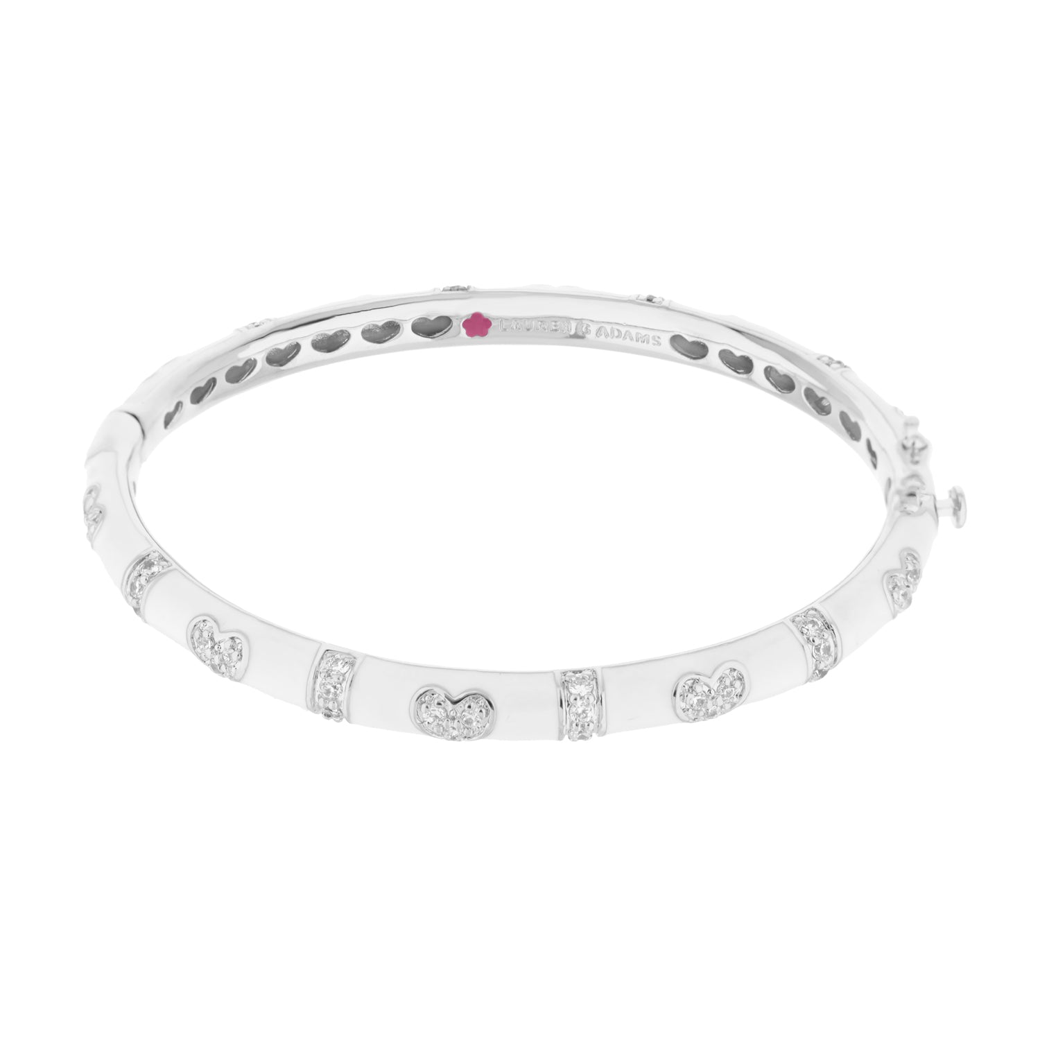 Pave Love Stackable Bracelet Double Heart Station in silver-tone pave hearts Lauren G Adams on Tampa Home & Garden Store