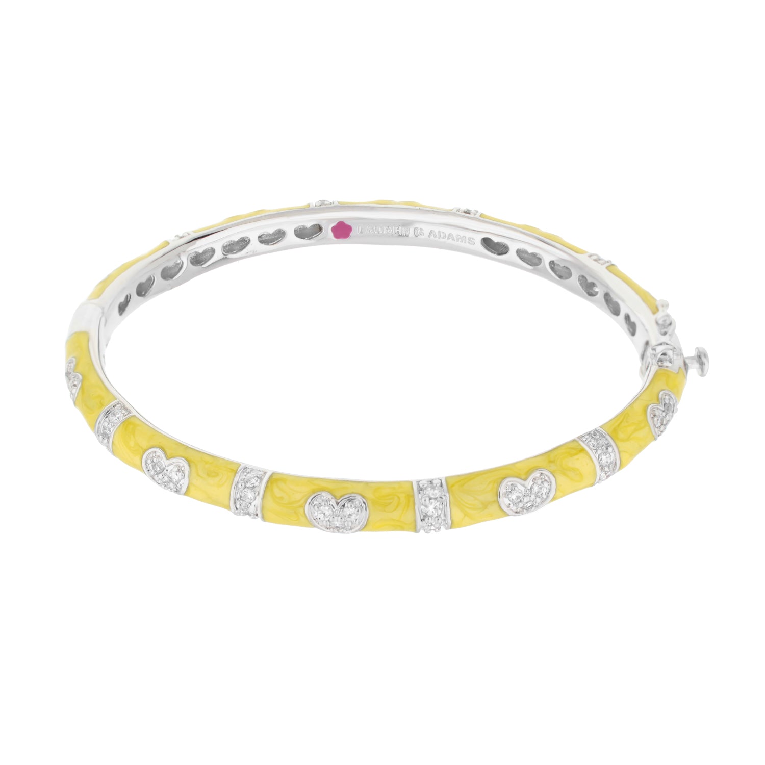 Pave Love Stackable Bangle - Yellow enamel bracelet with pavé hearts by Lauren G Adams on Tampa Home & Garden Store