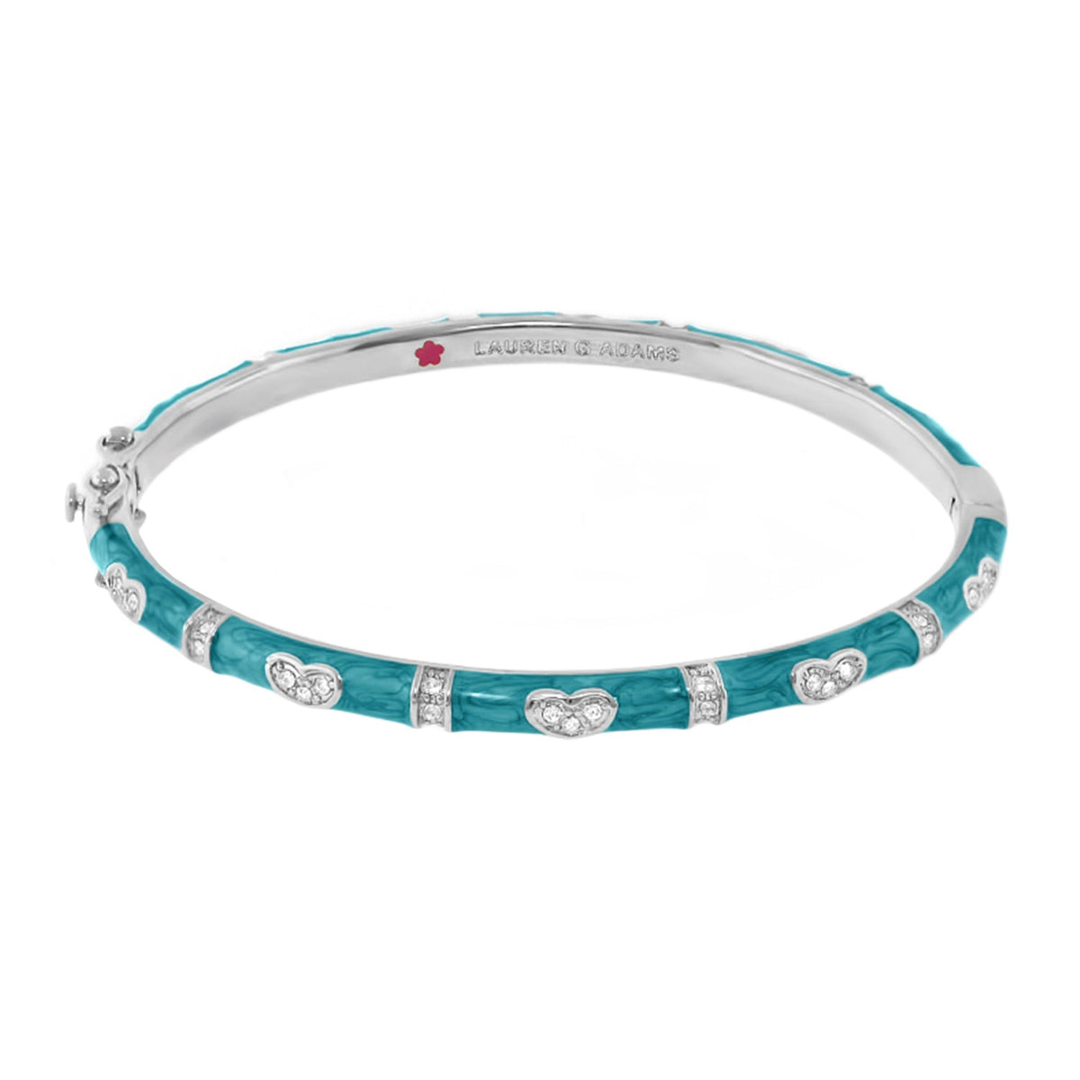 Pave Love Stackable Bangle Single Heart Station turquoise bracelet by Lauren G Adams on Tampa Home & Garden Store
